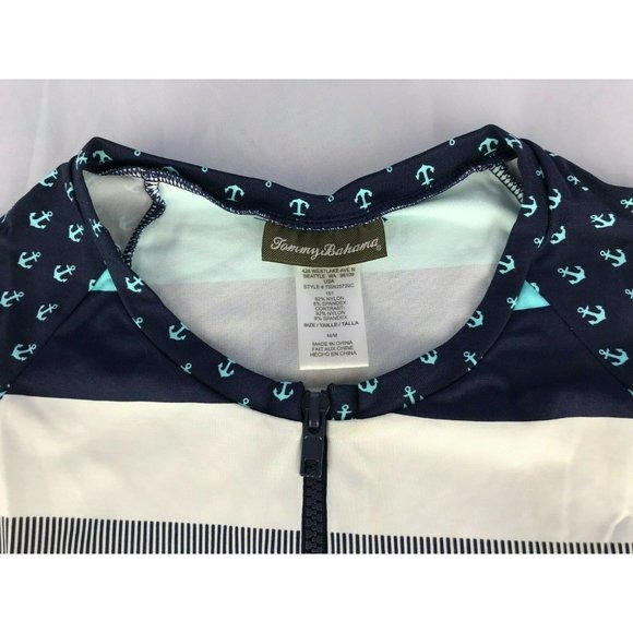 TOMMY BAHAMA Swimsuit Rash Guard Shirt Full Zip M - Picture 5 of 9